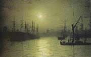 Atkinson Grimshaw rNightfall down the Thames (nn03) oil painting artist